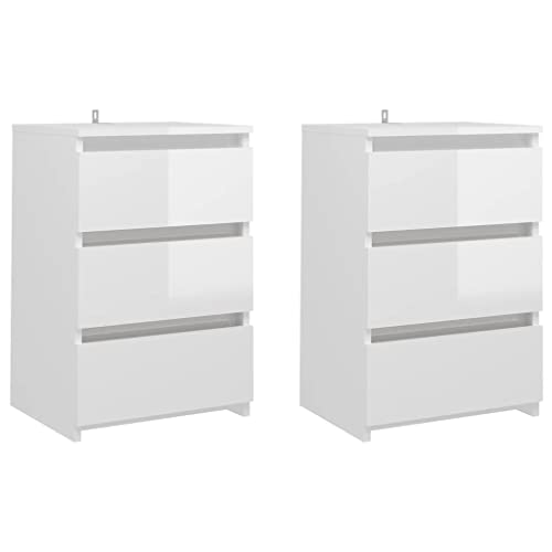 vidaXL 2X Nachttisch mit 3 Schubladen Nachtschrank...