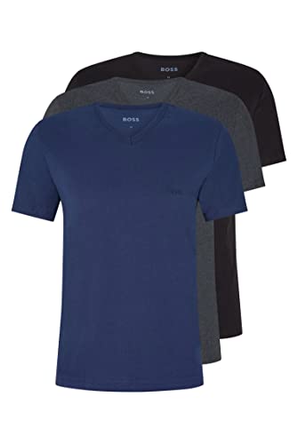 BOSS Herren V-Neck T-Shirt, 3er Pack Classic, Open...