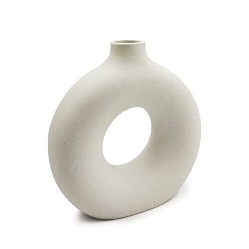 Keramik vase beige Moderne deko Kunst Vase Runde...