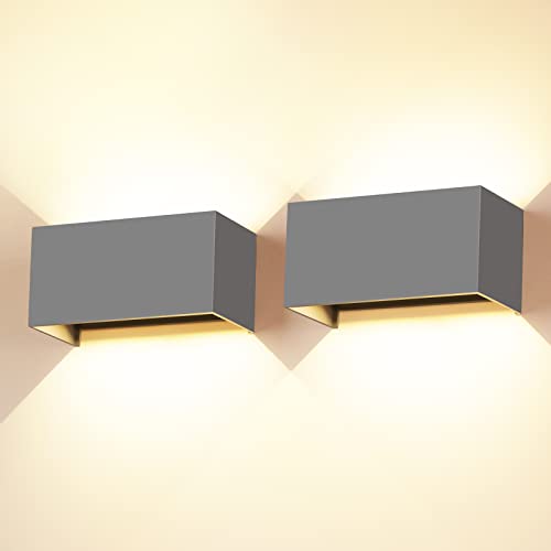 2 Stücke 24W LED Wandleuchte Innen /Außen 3000K...