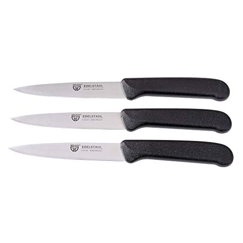 GRÄWE Gemüsemesser 3 Stück, Edelstahl schwarz,...