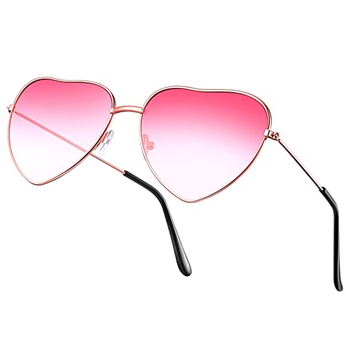 Herz Sonnenbrille Hippie Brille, Rose Gold Rahmen...