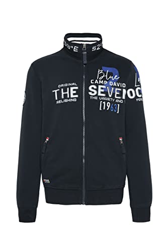 Camp David Herren Sweatjacke mit Stickerei und...