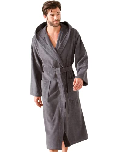 Morgenstern Bademantel Herren mit Kapuze aus...