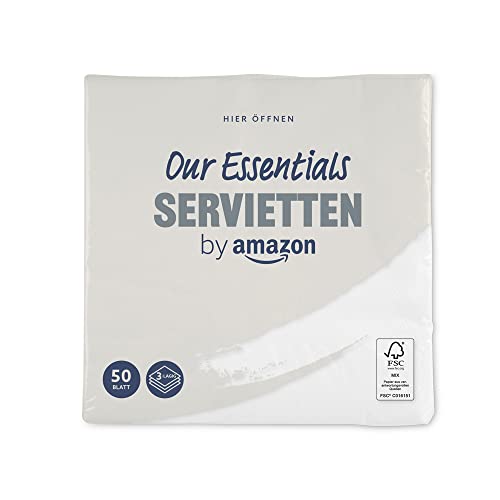 by Amazon Servietten 3-lagig, 1x50, Weiß