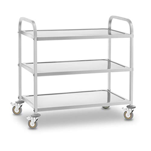 Royal Catering RCSW 3 Servierwagen Edelstahl 3...