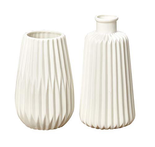 Boltze Vasen - Set (2 Stück), weiß, H17cm