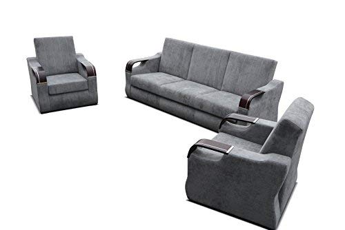 mb-moebel Polstergarnitur Sofa 3er & 2X Sessel...