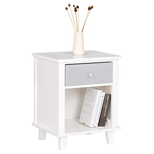 WOLTU® Nachttisch TSR57ws Nachtkommode...