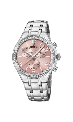 Festina Damen Chronograph Quarz Uhr mit Edelstahl...