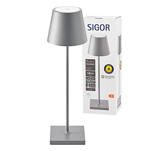 SIGOR Nuindie - Dimmbare LED Akku-Tischlampe...