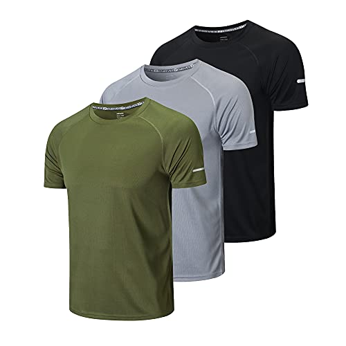 ZENGVEE 3er Pack Sport Tshirts Herren Laufshirt...