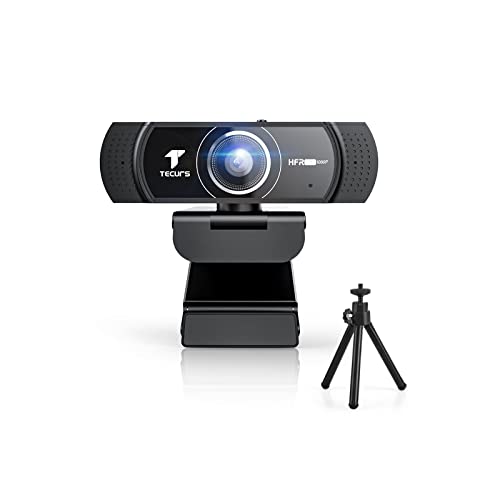 Webcam mit Mikrofon und Stativ, Tecurs Full HD...