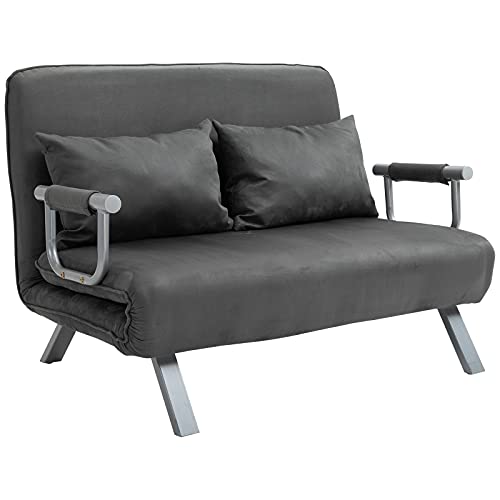 HOMCOM 2-Sitzer Schlafsofa mit Armlehne 3-in-1...