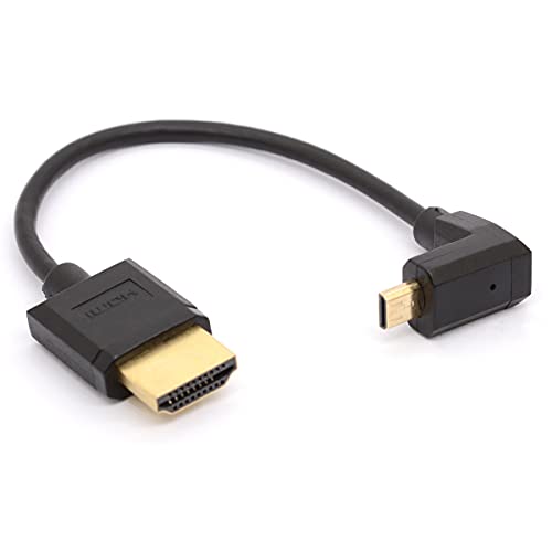 HTGuoji Abgewinkeltes Micro-HDMI-Kabel, kurzer...