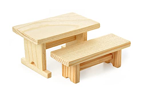 Bank und Tisch, Miniatur, aus Holz
