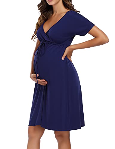 Clearlove Damen Umstandskleid Kurzarm Stillkleid...