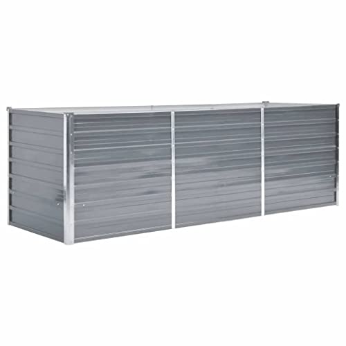 vidaXL Hochbeet Verzinkter Stahl 240x80x77 cm Grau...