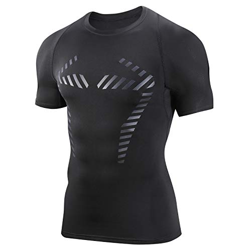 AMZSPORT Herren Kompressionsshirt Kurzarm...