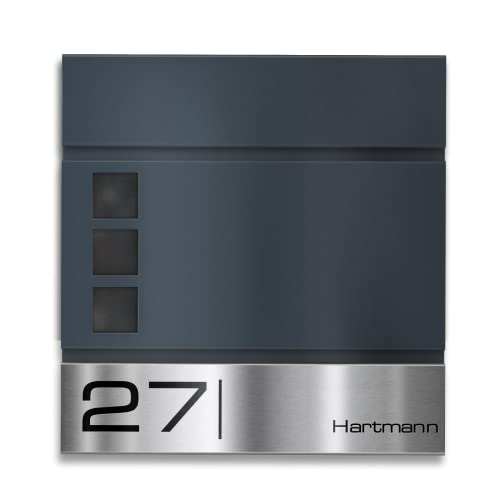 Metzler Briefkasten Anthrazit RAL 7016 Stahl mit...