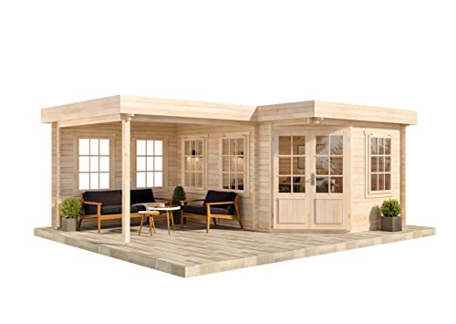 Alpholz 5-Eck Gartenhaus Pepe-28 aus Massiv-Holz |...