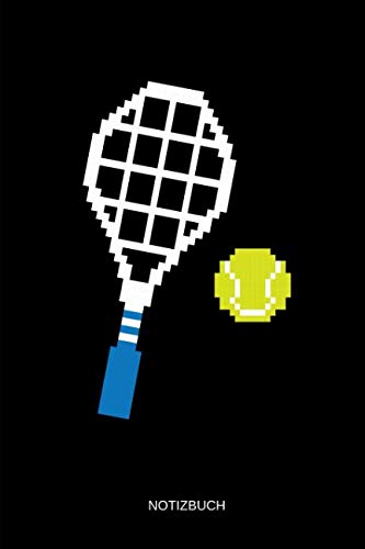 Notizbuch: 8-Bit Retro Pixel Tennisschläger und...