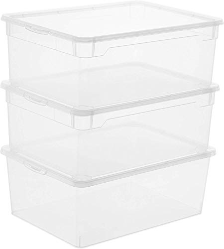 Rotho Clear 3er-Set Aufbewahrungsbox 10l mit...