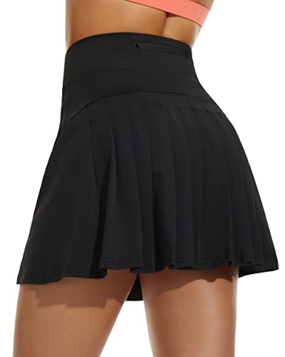 Damen Plissierte Tennisrock mit Hose Sommerrock...