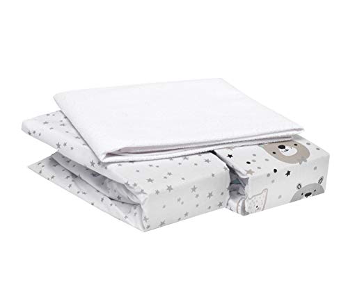 FlyIdeas Spannbettlaken für Beistellbett 90x55...