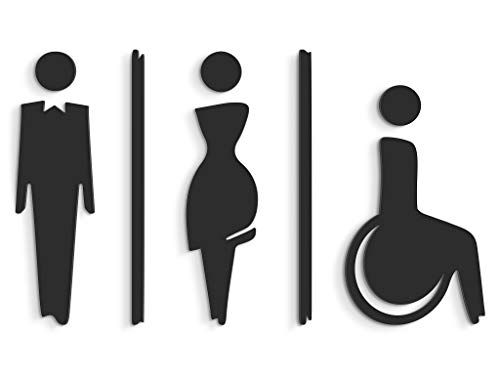 3DP Signs - Geprägt Toilette Design türschild...