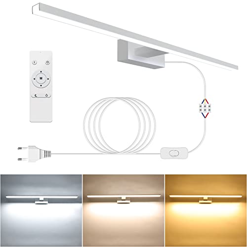 APONUO LED Spiegelleuchte mit Schalter, 18W 80cm...