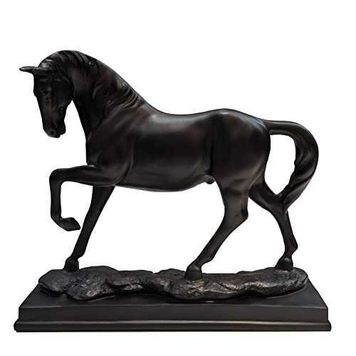 Statue Skulptur Figur Vintage Harz Gold Pferd...