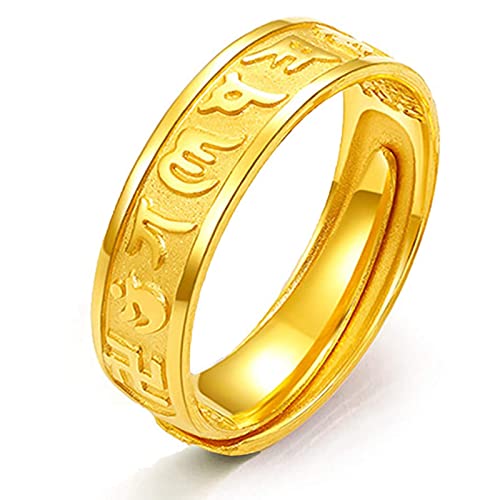 Herren-Ring Reines Gold 24K Goldener Ring...