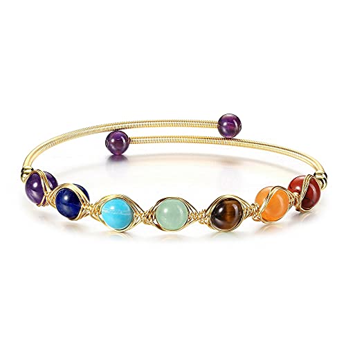 CrystalTears Chakra Armband 14K Gold Wire offene...