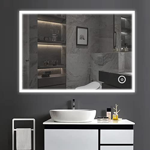 YOLEO Badspiegel mit Beleuchtung, Wandspiegel 80 *...