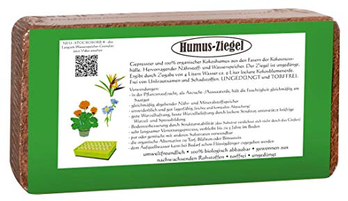 Humusziegel - Kokoserde gepresste Blumenerde aus...