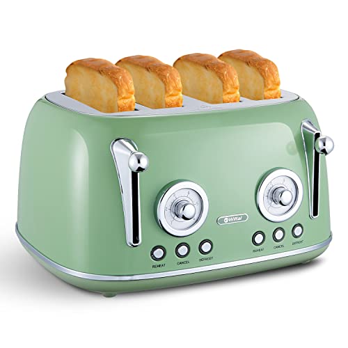 Wiltal Toaster 4 Scheiben, Toaster Langschlitz,...