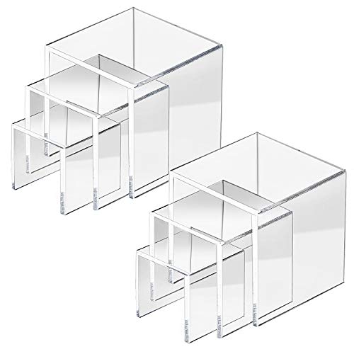 HBselect 6 Stück Acryl Display Riser, Schmuck...