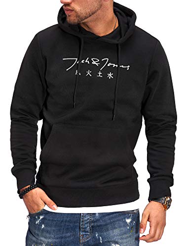JACK & JONES Herren Hoodie Kapuzenpullover mit...