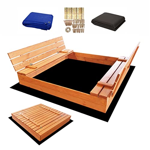 Sandkasten 140x140 cm Imprägniert Premium Sandbox...