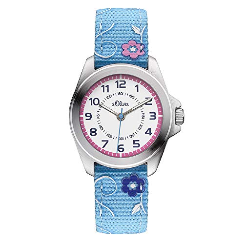 s.Oliver Mädchen-Armbanduhr Analog Quarz Textil...