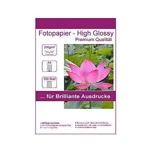 200 Blatt DIN A4 230g/m² Fotopapier Hglossy...
