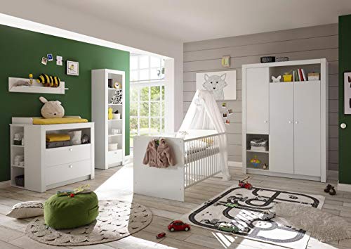 lifestyle4living Babyzimmer Komplett-Set in weiß,...