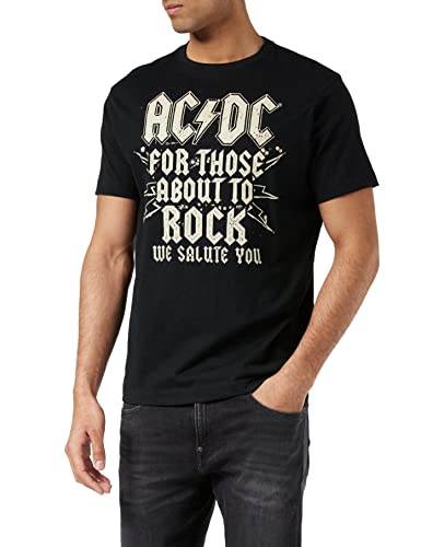 AC/DC Herren Salute T-Shirt, Black (Black Blk), L