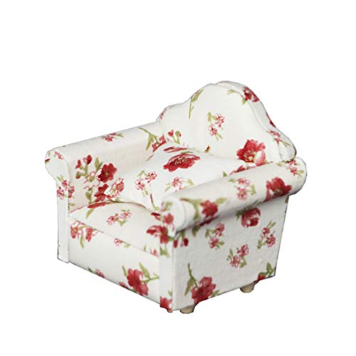 Healifty 1/12 Puppenhaus Sofa Blume Miniatur...