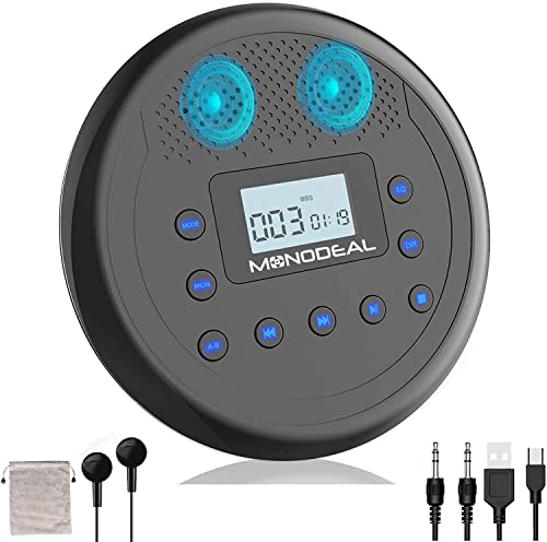 CD Player Tragbar, MONODEAL Wiederaufladbarer...