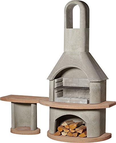 Buschbeck Grillkamin Carmen mit Tisch, grau/terra,...