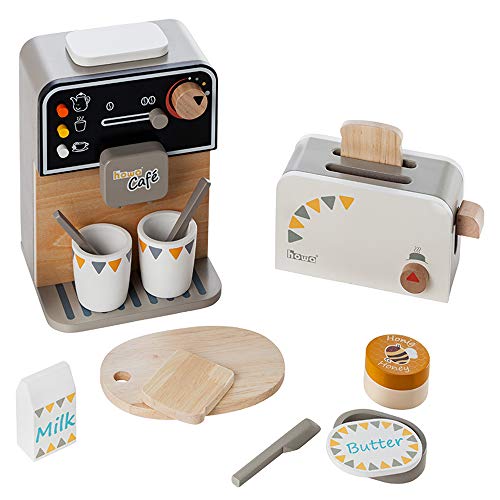 Howa Kaffeemaschine und Toaster aus Holz incl. 13...