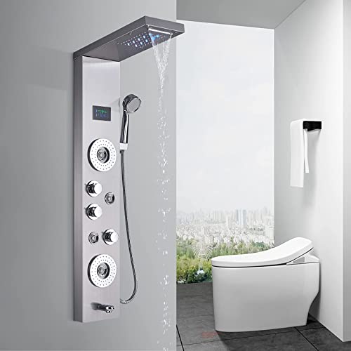 TTICCTIY Duschpaneel LED Edelstahl mit 5...