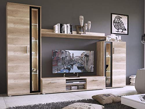 KRYSPOL Wohnwand Bentley Anbauwand, TV-Lowboard,...